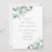 Invitation Elégant Mariage d'aquarelle Eucalyptus (Devant)