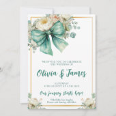 Invitation Elégant mariage d'aquarelle fleurie (Devant)