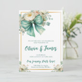 Invitation Elégant mariage d'aquarelle fleurie (Debout devant)