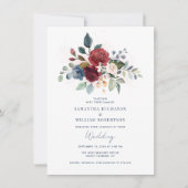 Invitation Elégant Mariage d'aquarelle florale (Devant)