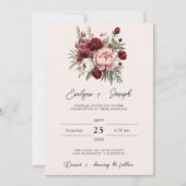 Invitation Elégant Mariage d'aquarelle florale rustique de Bo (Devant)
