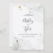 Invitation Élégant Mariage d'aquarelle florale Sage romantiqu (Dos)