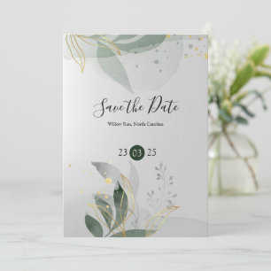 Invitation Élégant Mariage d'aquarelle florale Sage romantiqu