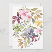 Invitation Élégant Mariage d'aquarelle florale séchée (Dos)