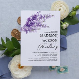 Invitation Élégant Mariage d'aquarelle Lavender