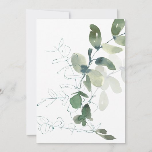 Invitation Elégant Mariage d'aquarelle moderne Eucalyptus (Dos)