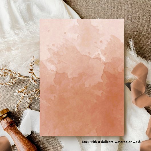 Invitation Élégant Mariage d'aquarelle Monogram Terracotta