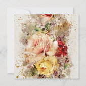 Invitation Elégant Mariage d'aquarelle or Floral (Dos)