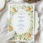 Invitation Elégant Mariage d'aquarelle orange Grove