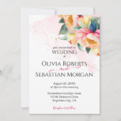 Invitation Élégant Mariage d'aquarelle romantique Peony (Devant)