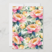 Invitation Élégant Mariage d'aquarelle romantique Peony (Dos)