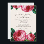 Invitation Elégant Mariage d'aquarelle rose botanique<br><div class="desc">Faire-part de mariage vintage d'aquarelle rose botanique. Veuillez customiser les informations pour vous-même.</div>