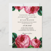 Elégant Mariage d'aquarelle rose botanique