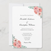 Invitation Élégant Mariage d'aquarelle rose pâle (Devant)