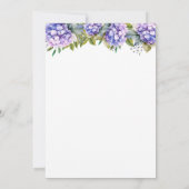 Invitation Élégant Mariage d'aquarelle violet hydrangée (Dos)