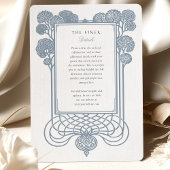 Invitation Elégant Mariage d'arbre Bleu Art Déco