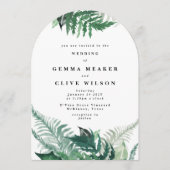 Invitation Elégant Mariage d'arc d'aquarelle de verdure (Devant)