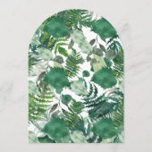 Invitation Elégant Mariage d'arc d'aquarelle de verdure (Dos)