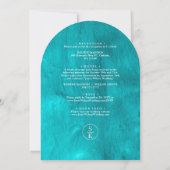 Invitation Elégant Mariage d'arc d'aquarelle turquoise Turquo (Dos)
