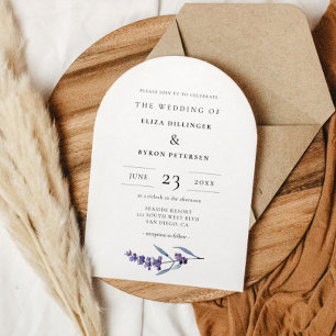 Invitation Élégant Mariage d'arche de lavande florale