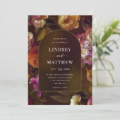 Invitation Élégant Mariage d'arche d'or floral de la chute fo (Debout devant)