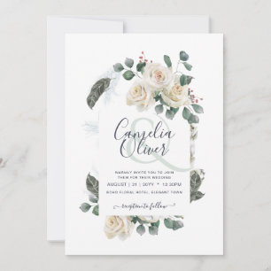 Invitation Élégant Mariage d'arche fleurie et d'espere de ros