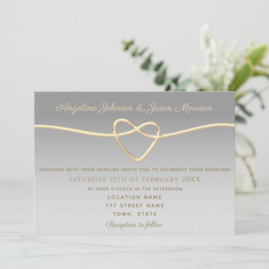 Invitation Élégant Mariage d'argent (Debout devant)