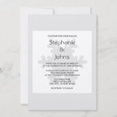 Invitation Élégant Mariage d'argent gris blanc gris flocon d' (Devant)