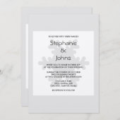 Invitation Élégant Mariage d'argent gris blanc gris flocon d' (Devant / Derrière)