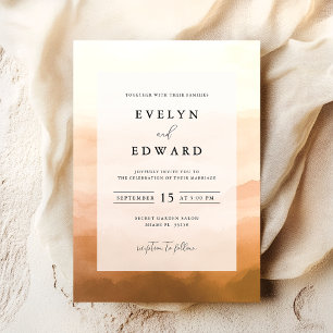 Invitation Elégant Mariage de automne Aquarelle simple Boho