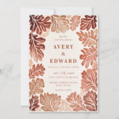 Invitation Elégant Mariage de automne Bohemian Aquarelle (Devant)