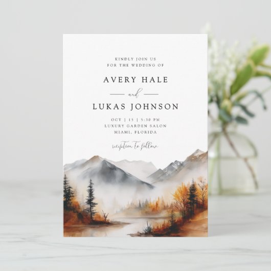 Invitation Élégant Mariage de automne Boho (Debout devant)