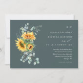 Invitation Elégant Mariage de automne de tournesol Eucalyptus (Devant)