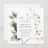 Invitation Élégant Mariage de automne Deux Deviennent Un Chré (Devant / Derrière)