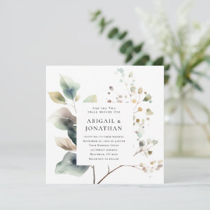 Invitation Élégant Mariage de automne Deux Deviennent Un Chré