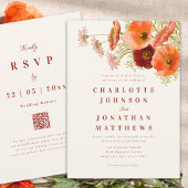 Invitation Élégant Mariage de automne Fleur sauvage