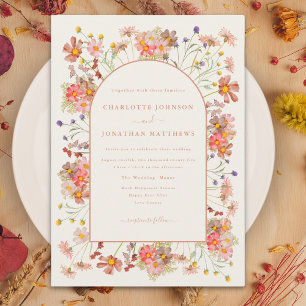 Invitation Élégant Mariage de automne Fleur sauvage