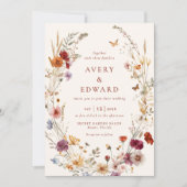 Invitation Elégant Mariage de automne Floral Rustic Boho (Devant)