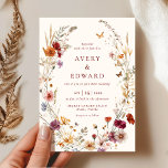 Invitation Elégant Mariage de automne Floral Rustic Boho<br><div class="desc">Annoncez votre journée spéciale avec cet Elégant Mariage de automne Floral Rustic Boho Invitation, avec une arche romantique de fleurs d'aquarelle dans les tons chauds orange, marron, terre cuite et vert sauge. Ce design simple et sophistiqué allie magnifiquement le charme bohème, l'élégance moderne et une touche de romantisme rustique, ce...</div>