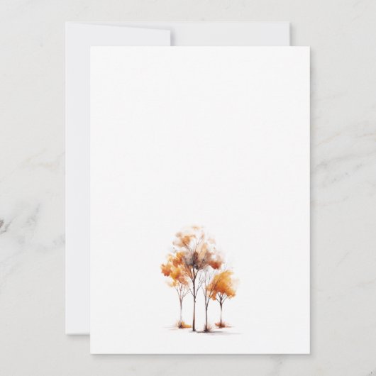 Invitation Élégant Mariage de automne simple (Dos)