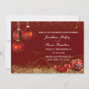 Invitation Élégant mariage de bal de noël étincelant