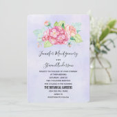 Invitation Élégant Mariage de bouquet de couleur rose (Debout devant)