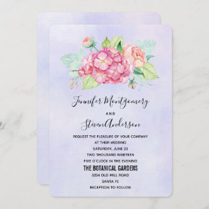 Invitation Élégant Mariage de bouquet de couleur rose