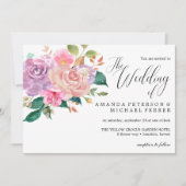 Invitation Élégant Mariage de bouquet de roses roses délicate (Devant)