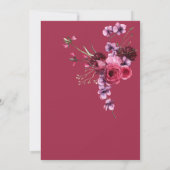 Invitation Élégant Mariage de bouquet floral Bourgogne (Dos)