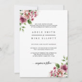 Invitation Elégant Mariage de bouquet rose aquarelle (Devant)