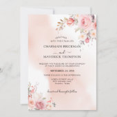 Invitation Élégant Mariage de budget floral rose Mist (Devant)