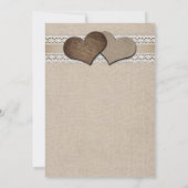 Invitation Élégant Mariage de Burlap et dentelle rustique (Dos)