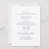Invitation Elégant Mariage de cadre baroque Dusty Blue Classy (Dos)
