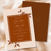 Invitation Élégant Mariage de cadre de rouille Eucalyptus en 